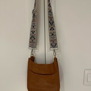 Vegan Leather Tan Crossbody Bag
